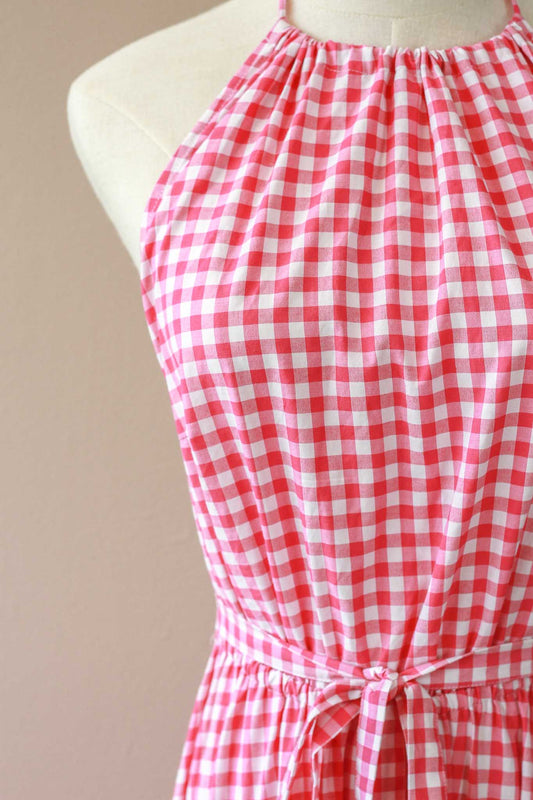 Sundress Neptune Gingham Maxi in Coral