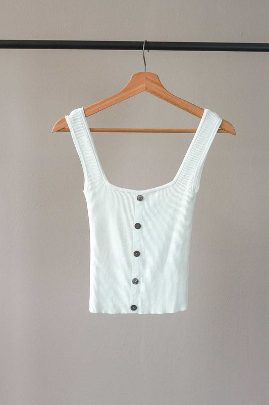 Love Bonito Ribbed Tank with Faux Buttons