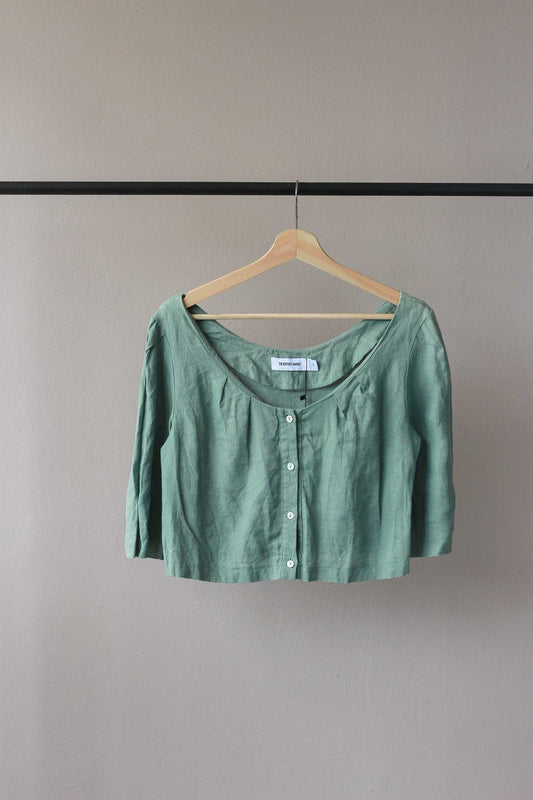 The Editor's Market Button Down Crop Top