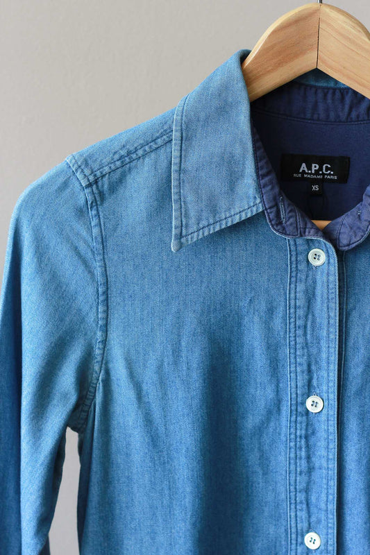 A.P.C Long-Sleeve Denim Shirt-Dress