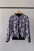 Mango Floral Zip Front Bomber Jacket