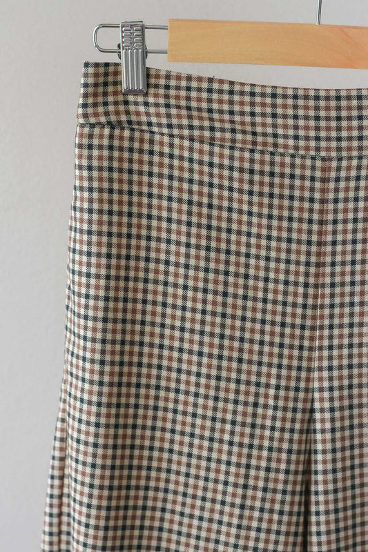 GU High Waist Gingham Straight Leg Pants