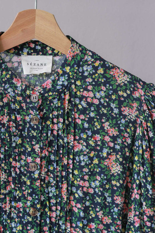 Sezane Floral Button Down Dress