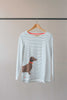 Joules Striped Harbour Top with Sausage Dog Print