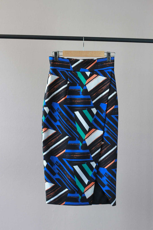 Love Bonito Printed Crossover Pencil Skirt