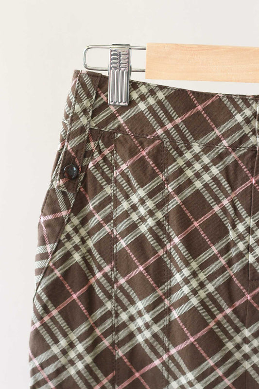 Burberry Blue Label A-Line Plaid Skirt