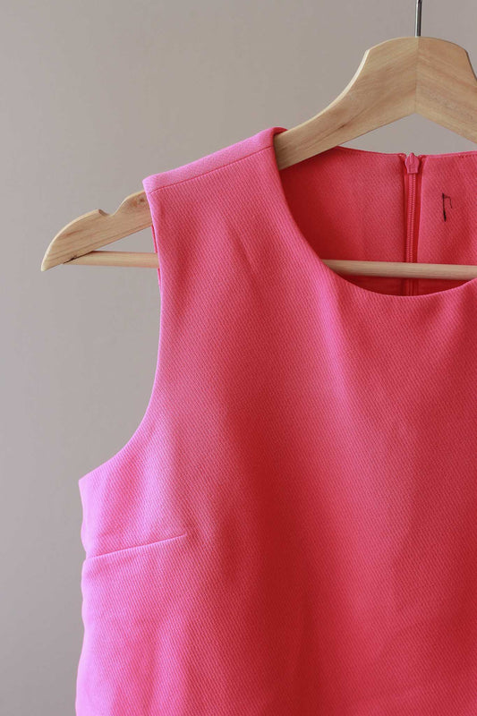 Hot Pink Tank Top with Back Cut-Out