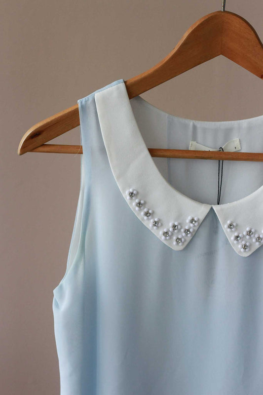 ...It's me Peter Pan Collar Blouse with Embellishment
