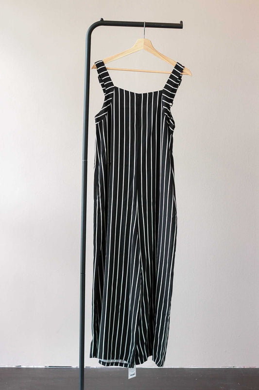 Saturday Club Striped Belted Jumpsuit