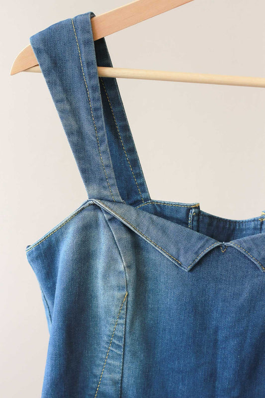 Mango Collection Denim Dress with Back Cut-Out