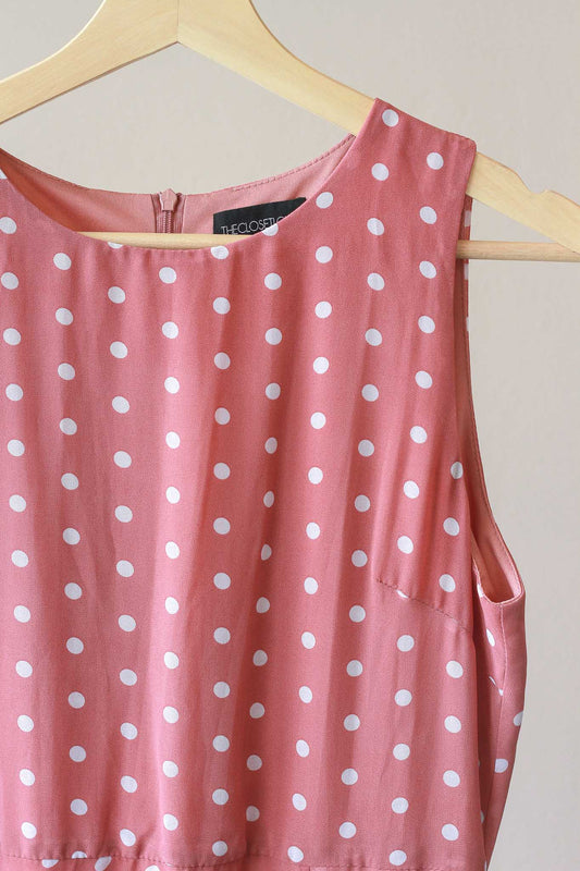 The Closet Lover Polka Dot Ruffle Midi Dress