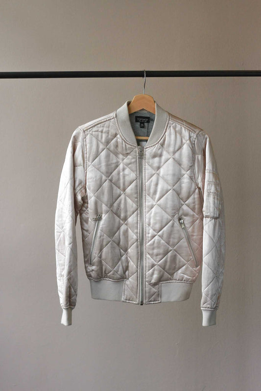 Topshop Quilted Bomber Jacket