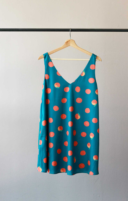 Le Petit Society Orange Printed V-Neck Shift Dress
