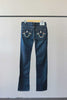 True Religion Low Rise Denim Jeans with Raw Stitch