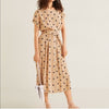 Mango Casual Polka Dot Belted Dress