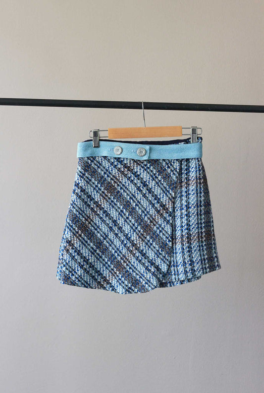 Zara Tweed Textured Denim Skirt