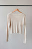 V-Neck Ribbed Cardigan in Oatmeal