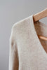 V-Neck Ribbed Cardigan in Oatmeal