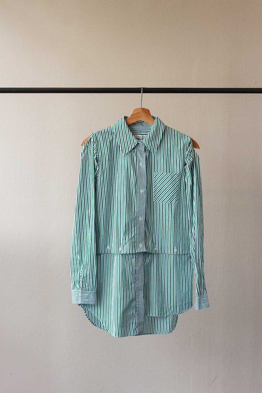 Milly Fractured Stripe Shirting Combo Shirt