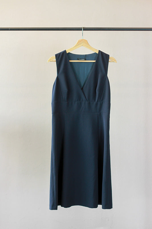 Tara Jarmon V-Neck Midi A-Line Dress