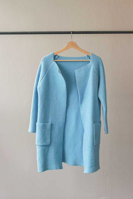 Knitted Coat in Baby Blue
