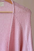 Knitted Long Line Cardigan in Baby Pink