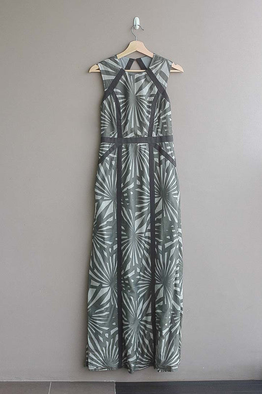 Abstract Print Maxi with Open Back