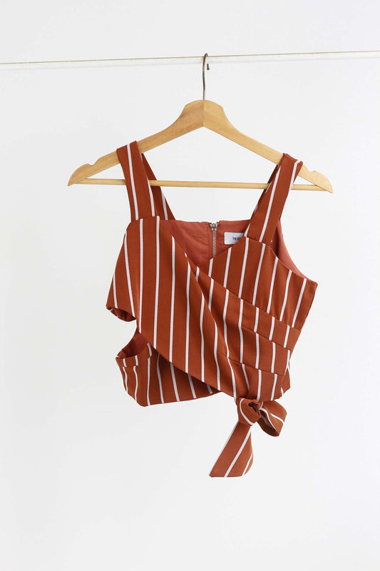 The Editor's Market Striped Top with Waist Cut-Out