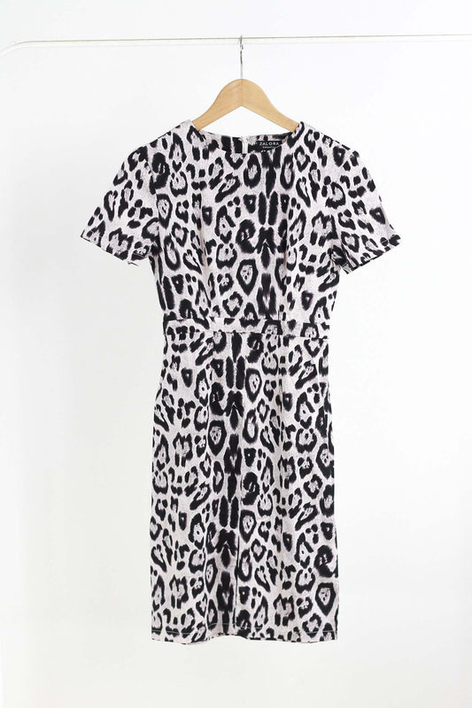 Zalora Animal Print Dress with Front Slit