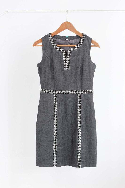 Sheath Dress with Houndstooth Detail