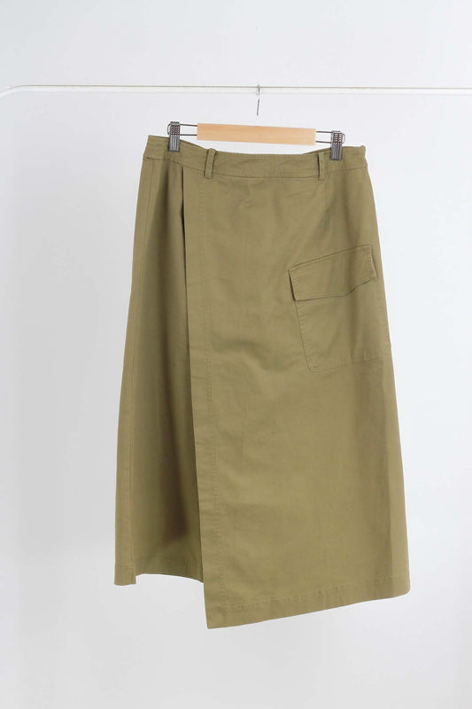 Lalu Overlap A-Line Skirt with Belt