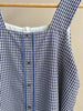 L'zzie Check Top with Floral Buttons