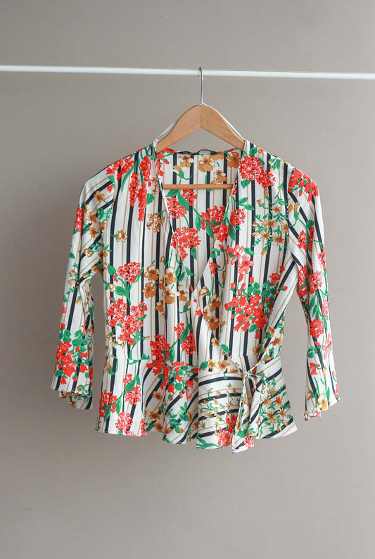 Zara Floral Wrap Top