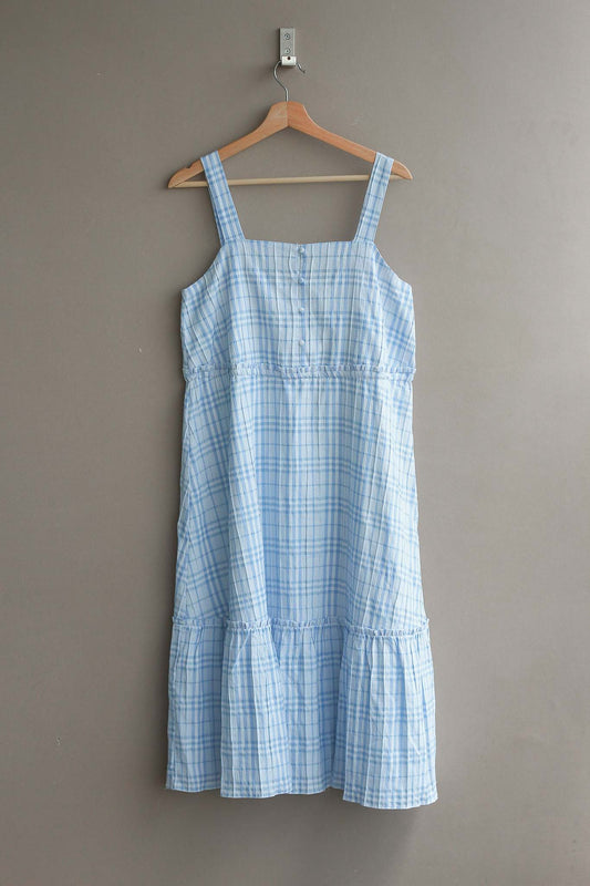 English Factory Tiered Plaid Dress