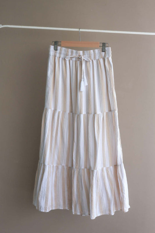 New Directions Striped Drawstring Skirt