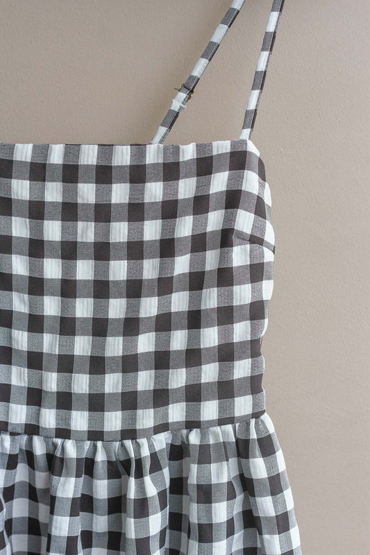 The Fated Gingham Dress with Smock Back Detail