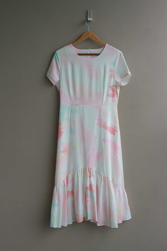 Watercolour Paintstrokes Midi Dress