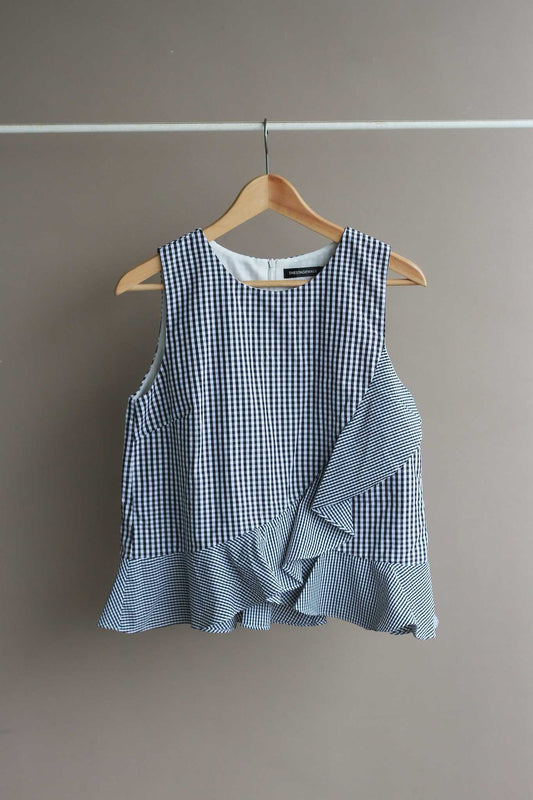 The Stage Walk Gingham Peplum Top