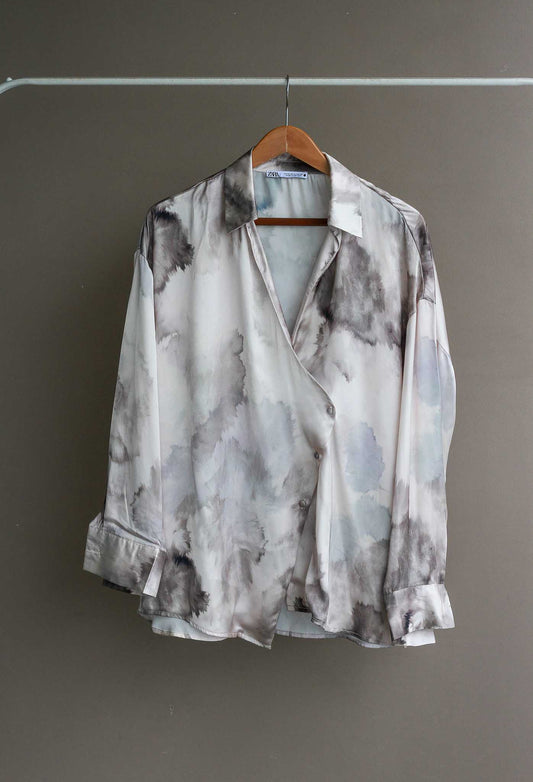 Zara Oversized Tie-Dye Blouse