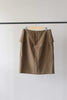Korean Brown Peplum Skirt with Front Buttons